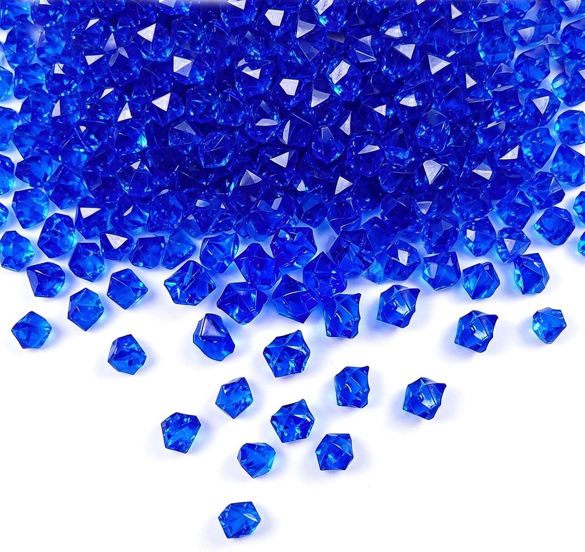 600 diepblauwe acryledelstenen (11-14 mm) - saffier-decoratieve stenen voor vaasvulling, schatzoeken, tafeldecoratie, bruiloft