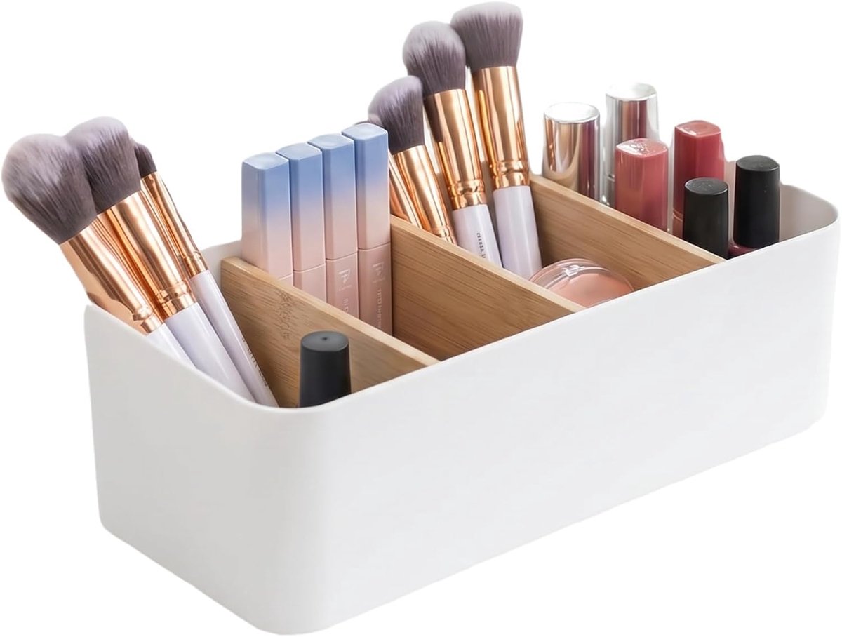 Pennenorganizer, 4 vakken, bureauaccessoires en plank, meervoudig onderdeeld, bureau-organizer voor cosmetica - ShopVlot