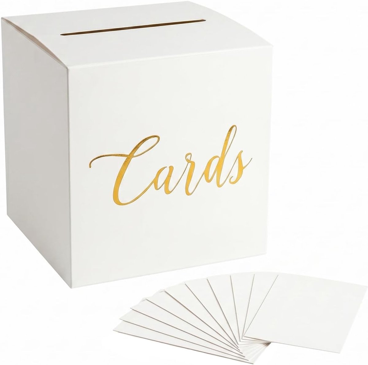 Kaartenbox bruiloft met 10 wenskaarten, bruiloftsdoos voor geld en kaarten, elegant voor verjaardag, jubileum, feesten - ShopVlot