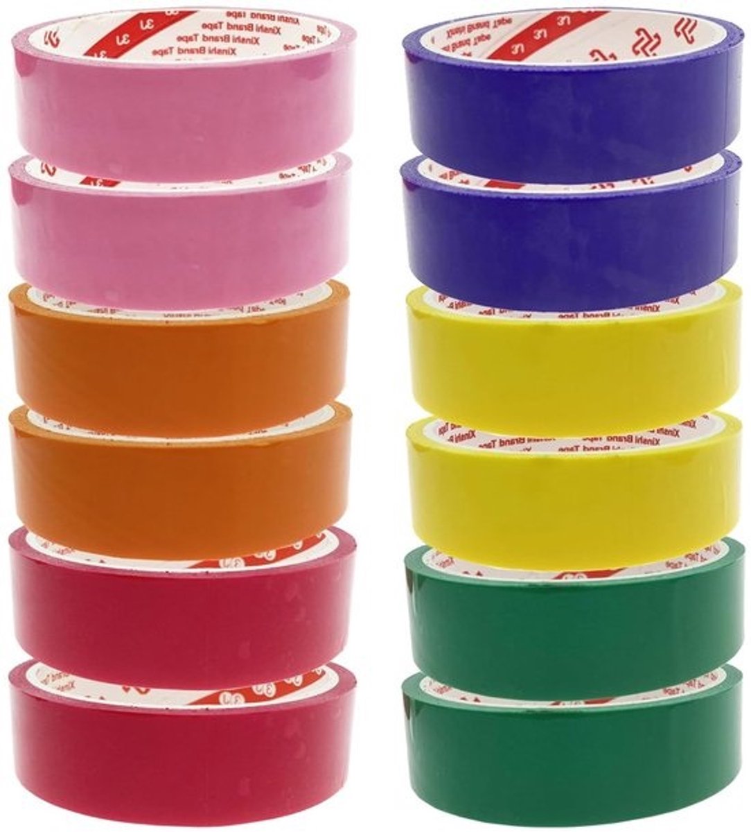 Transparante hechtband - 12 kleurige dubbelzijdige rollen - 24 mm - Voor fidgetspeelgoed en DIY-projecten