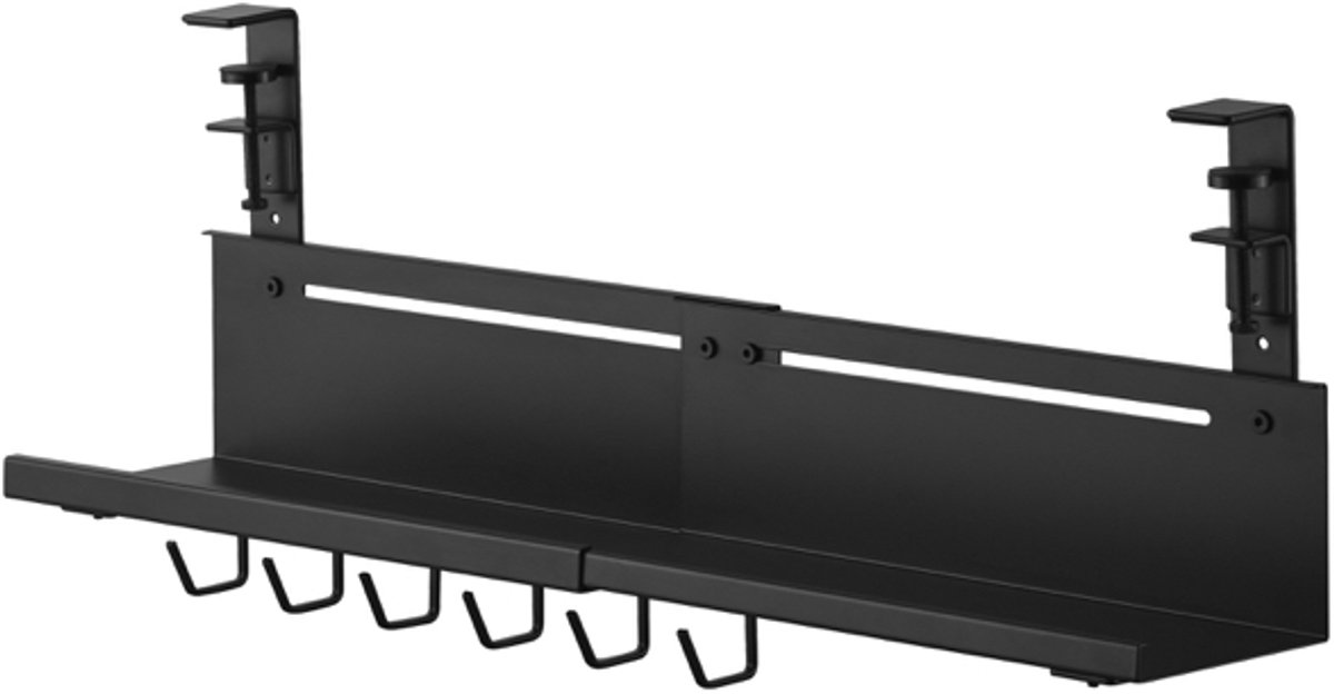 Yamazaki Smart Kabel- en routerorganizer voor onder bureau uitschuifbaar - Zwart