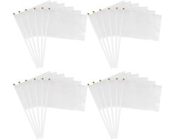 jwogngls Small White Flag, Pack of 24 Mini Hand Flags, 14 x 21 cm, For Versatile Occasions - ShopVlot