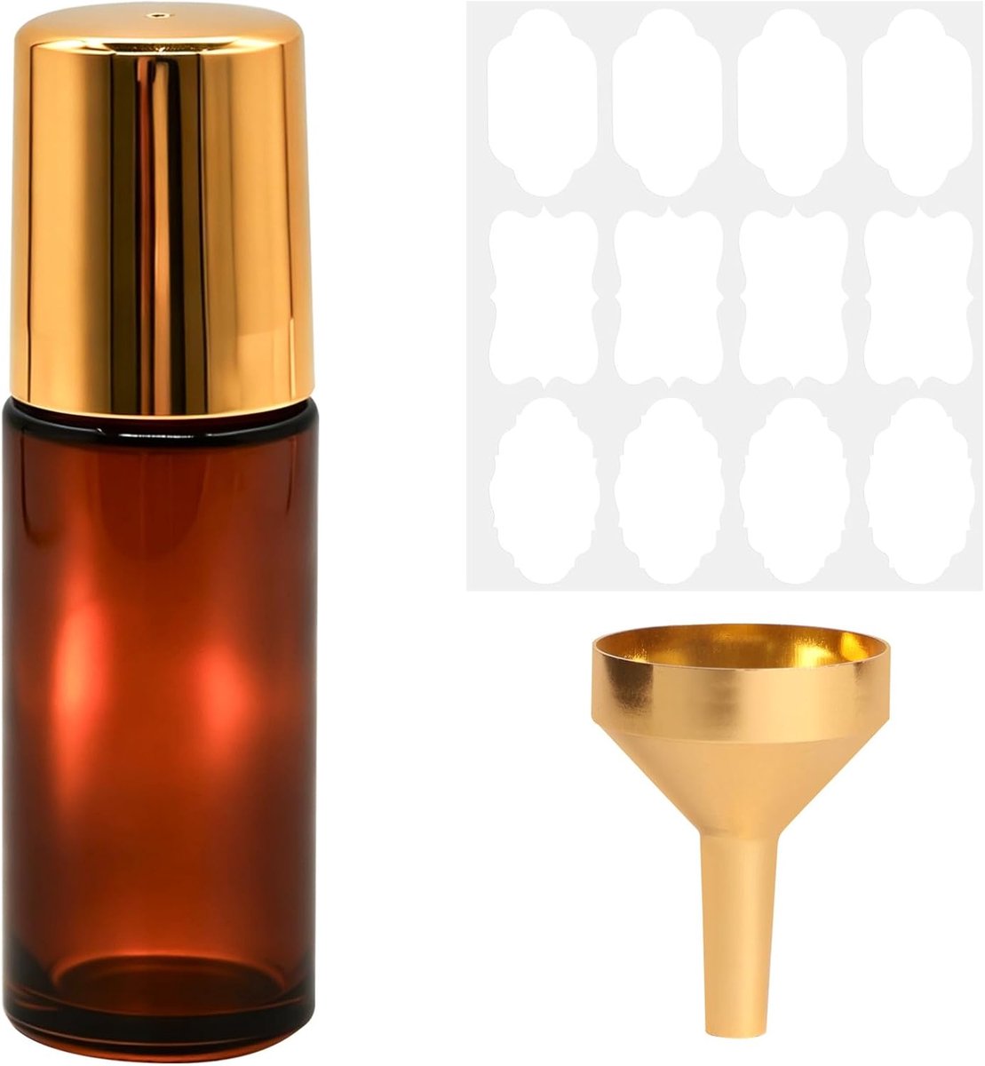 50ml Rozenkwarts Roller Olie Fles, Lekvrij Amber Glas