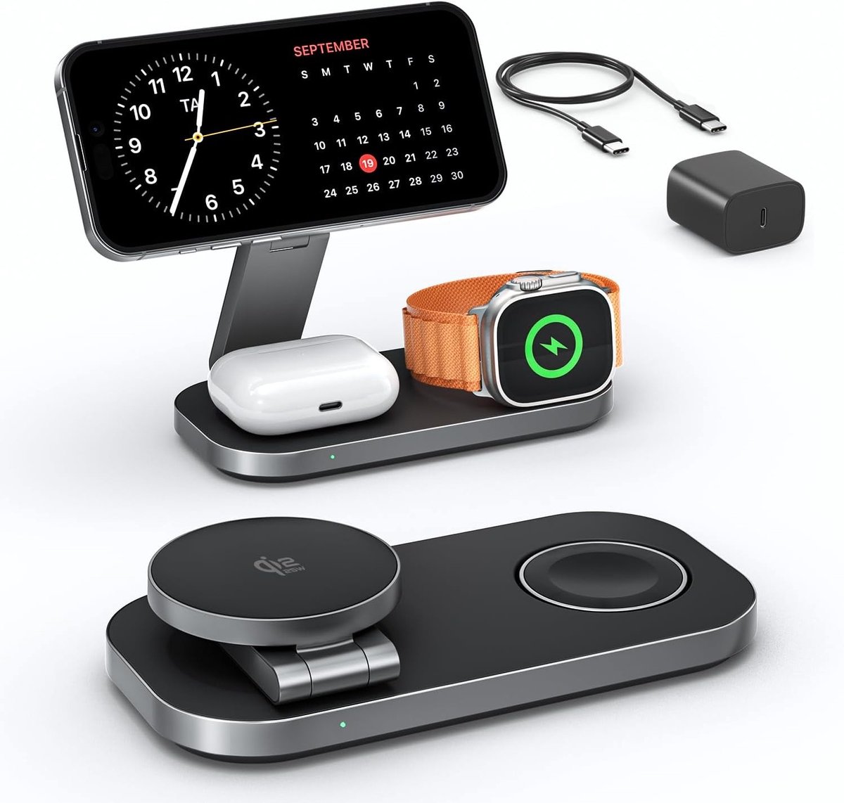 Draadloze 3-in-1 Oplader met Magnetische Functie voor iPhone, Apple Watch en AirPods Pro, 25W Vouwbaar Ontwerp