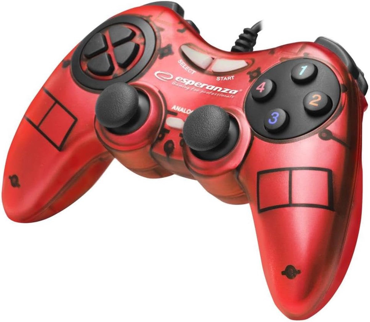 Gamepad USB Fighter Joypad EGG105R - Rood - Bedraad - Geschikt voor Windows - ShopVlot