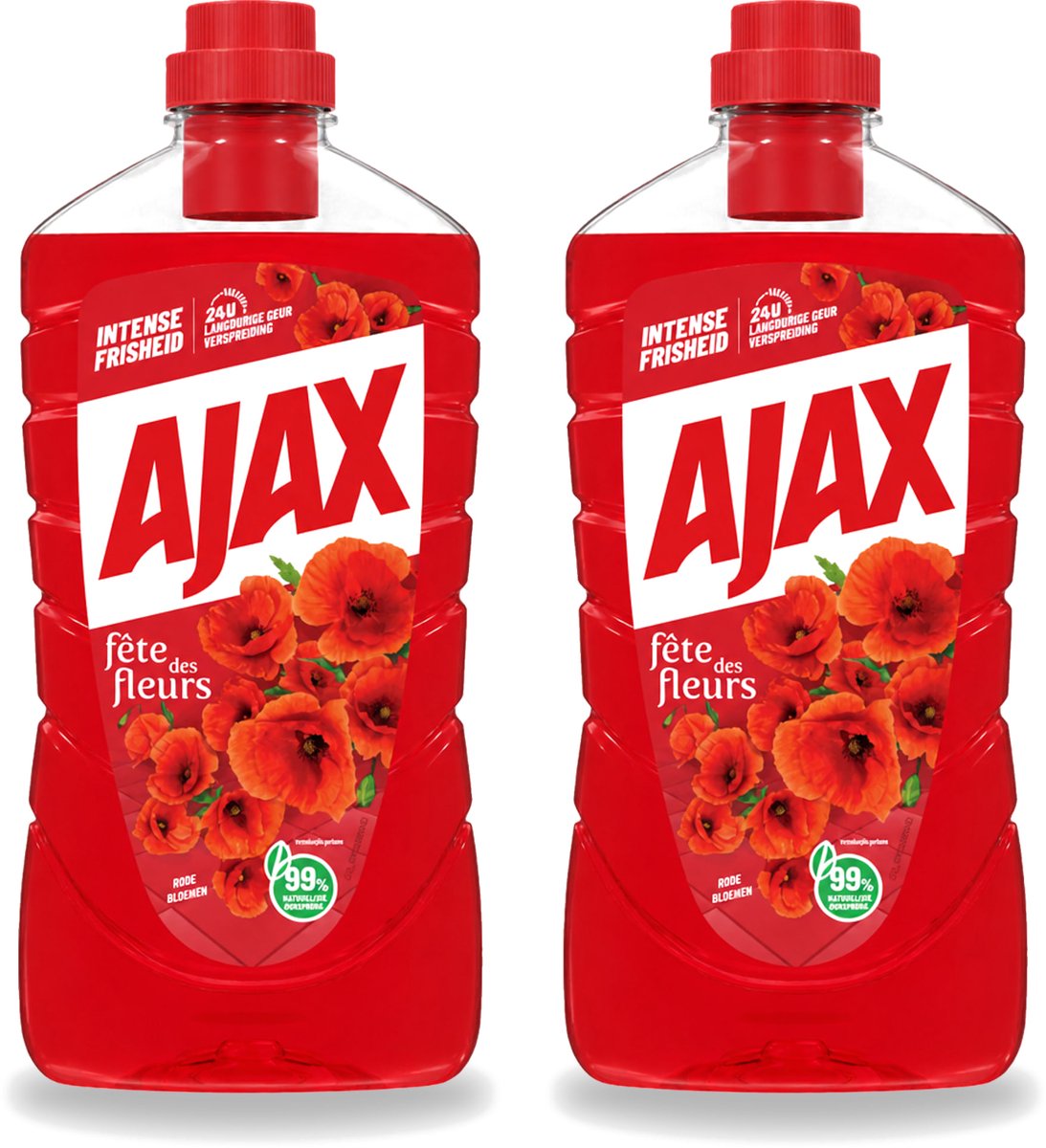 2 x Ajax - Allesreiniger - Fête des Fleurs - Intense Frisheid - Langdurige Geurverspreiding - 1 L - Voordeelverpakking - 2 stuks