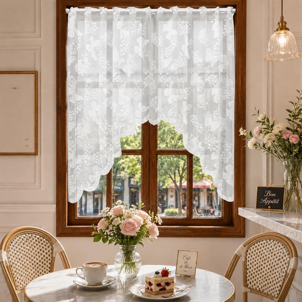 Vitrage kant 150x100cm voor café keuken slaapkamer