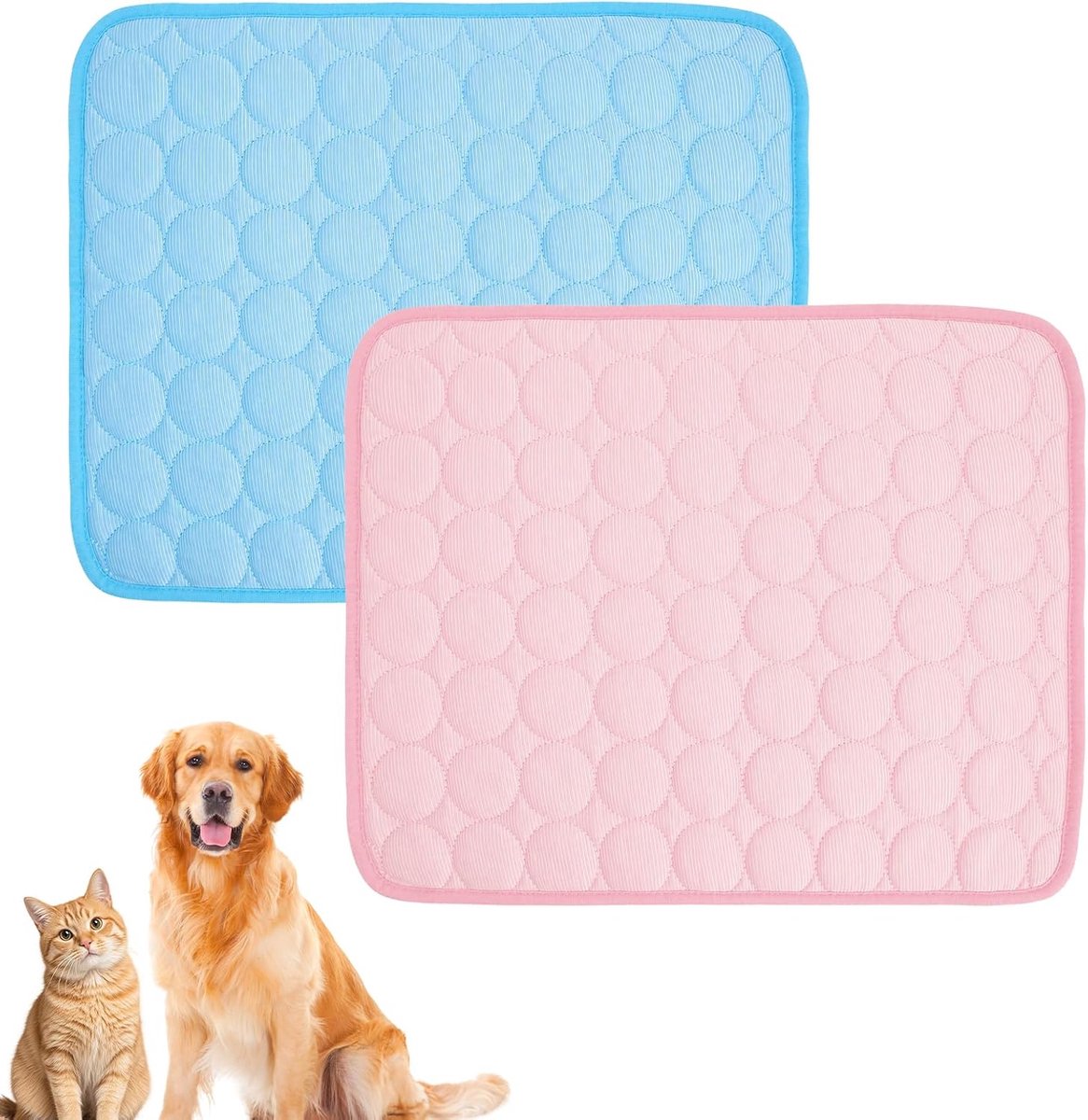 2 stuks koeldeken voor honden, zelfkoelende koelmat voor honden en katten