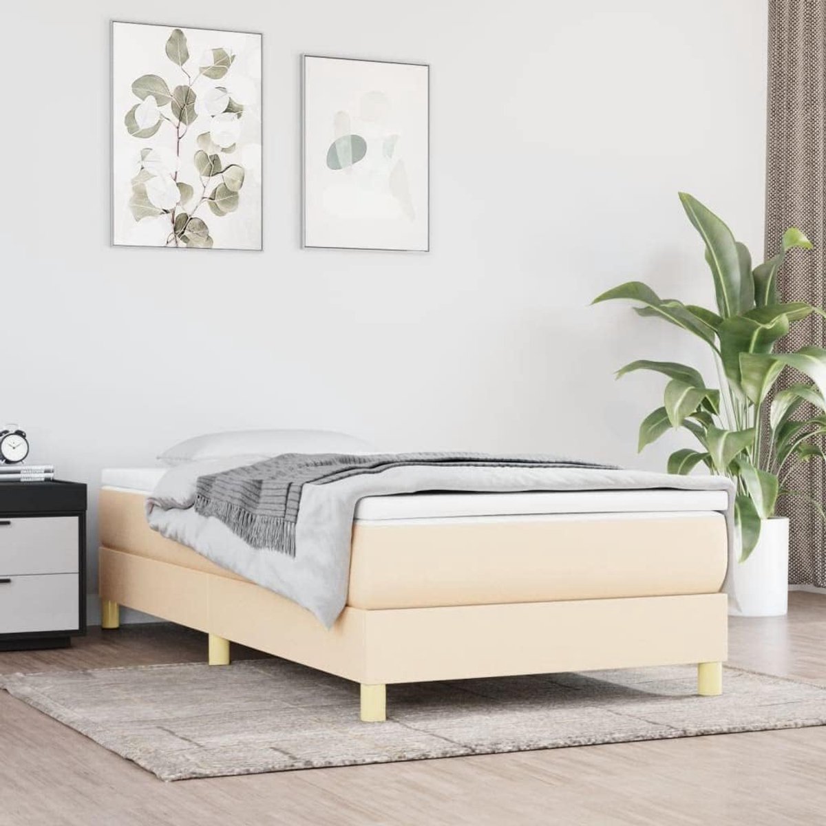 Pocketvering matras boxspringbed crème 100x200