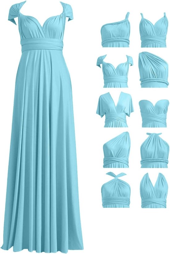 Casual jurk voor dames, elegant, chic, avond, cocktail, ceremonie, grote maat, avondjurk, vloeiend, satijn, chic, werk, kantoor, A10 — afbeelding 4