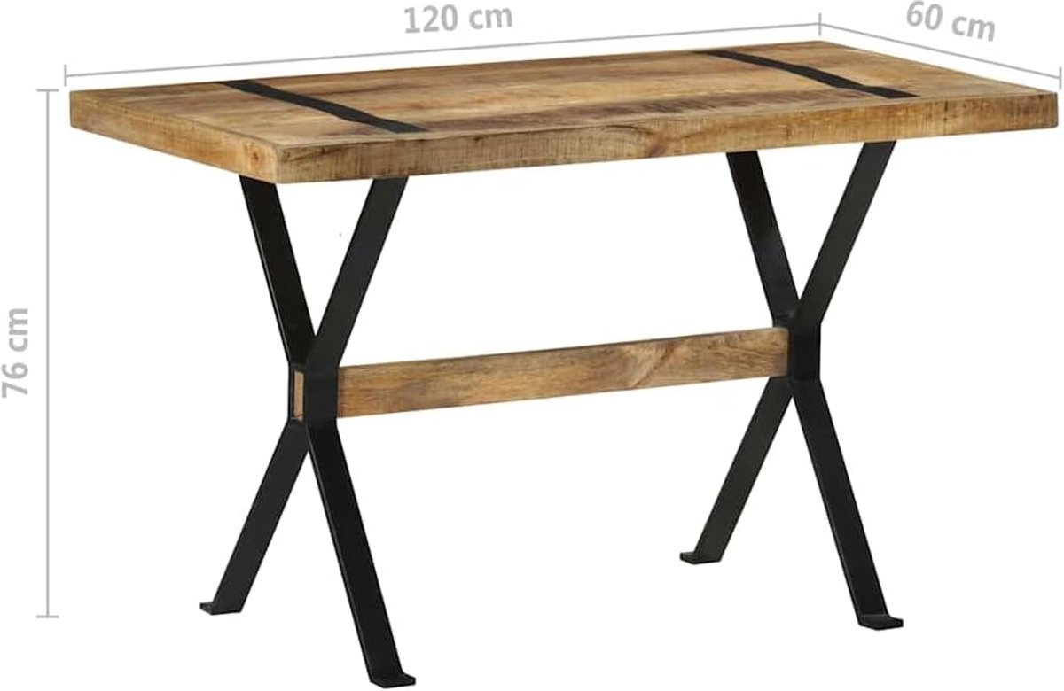 Ruw mangohout industriele stijl 120x60x76 cm