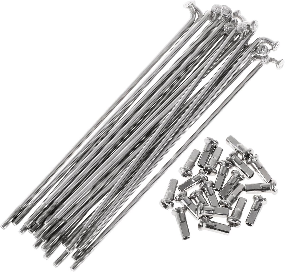 20 Set 13G Bicycle Spokes 105mm Bicycle Wheel Spokes 304 Stainless Steel Silver Tone - ShopVlot
