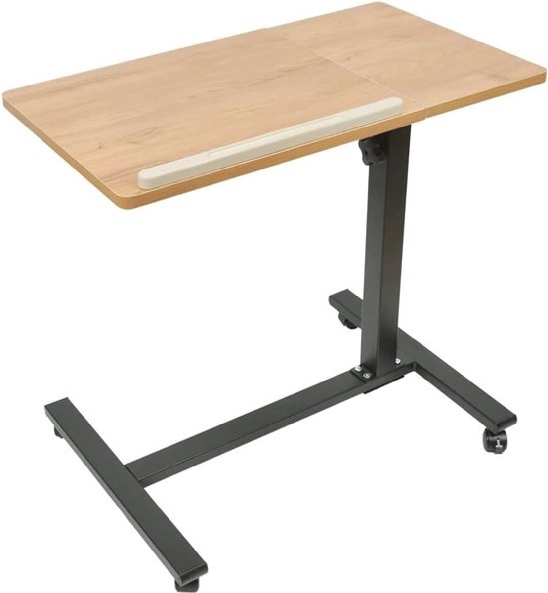 Verstelbare laptopbedtafel met wieltjes - mobiele computertafel met opvouwbaar ontwerp