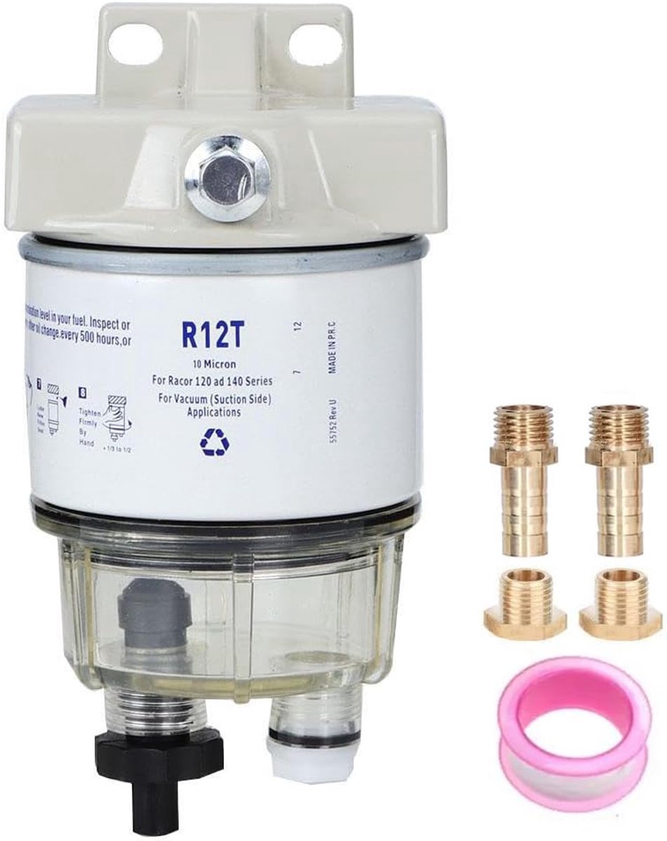 R12T Boat Fuel Filter, Boat Rotation Fuel Filter 30Gph R12T Marine Rotation Fuel Water Separator, For Oil Tanker - ShopVlot
