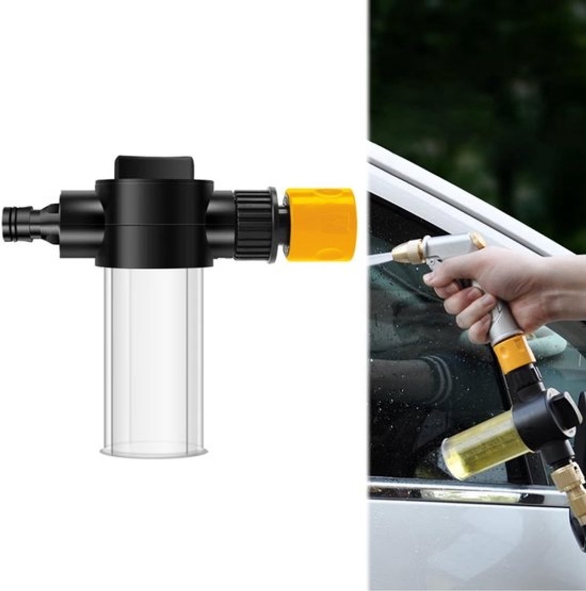 Dailygoods - schuimsproeier voor slang - spuitpistool voor autowassen, gazon en huisdieren