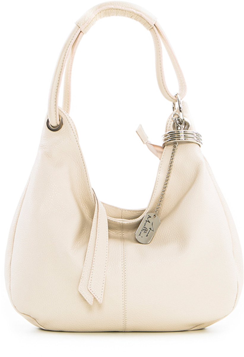 Outspot - Stijlvolle lederen handtas van Anna Morellini - Beige