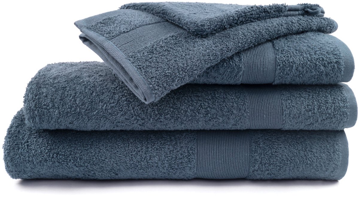 Aude - Aude by Mistral Home hotel handdoeken en washandjes - Denim blauw - Badhanddoek 70x140 cm (3 stuks)