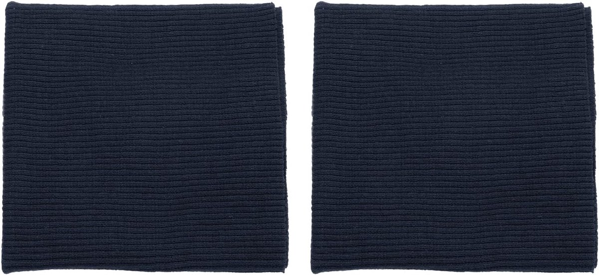 Elastische manchetten geribbelde randen katoenen stof gebreide geribbelde stretch band manchetmouw, [voor naaien, doe-het-zelf ambacht] - marineblauw/2 stuks