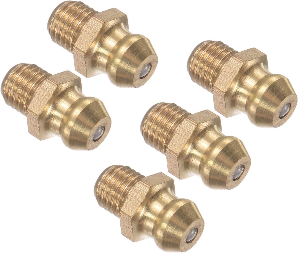 Rechte vetfitting, | M6x0.75mm Metrisch | Hydraulische vetnippel - (Toepassingen: voor het vervangen van ontbrekende of gebroken oliefitting), 5-delig