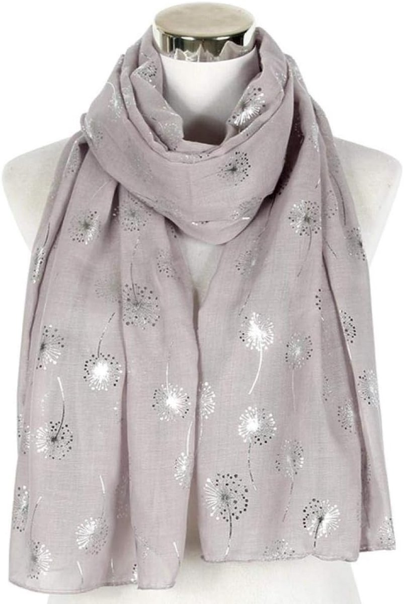Glanzend Wit Roze Grijs Brons Zilver Paardebloem Sjaal Kleding Accessoires