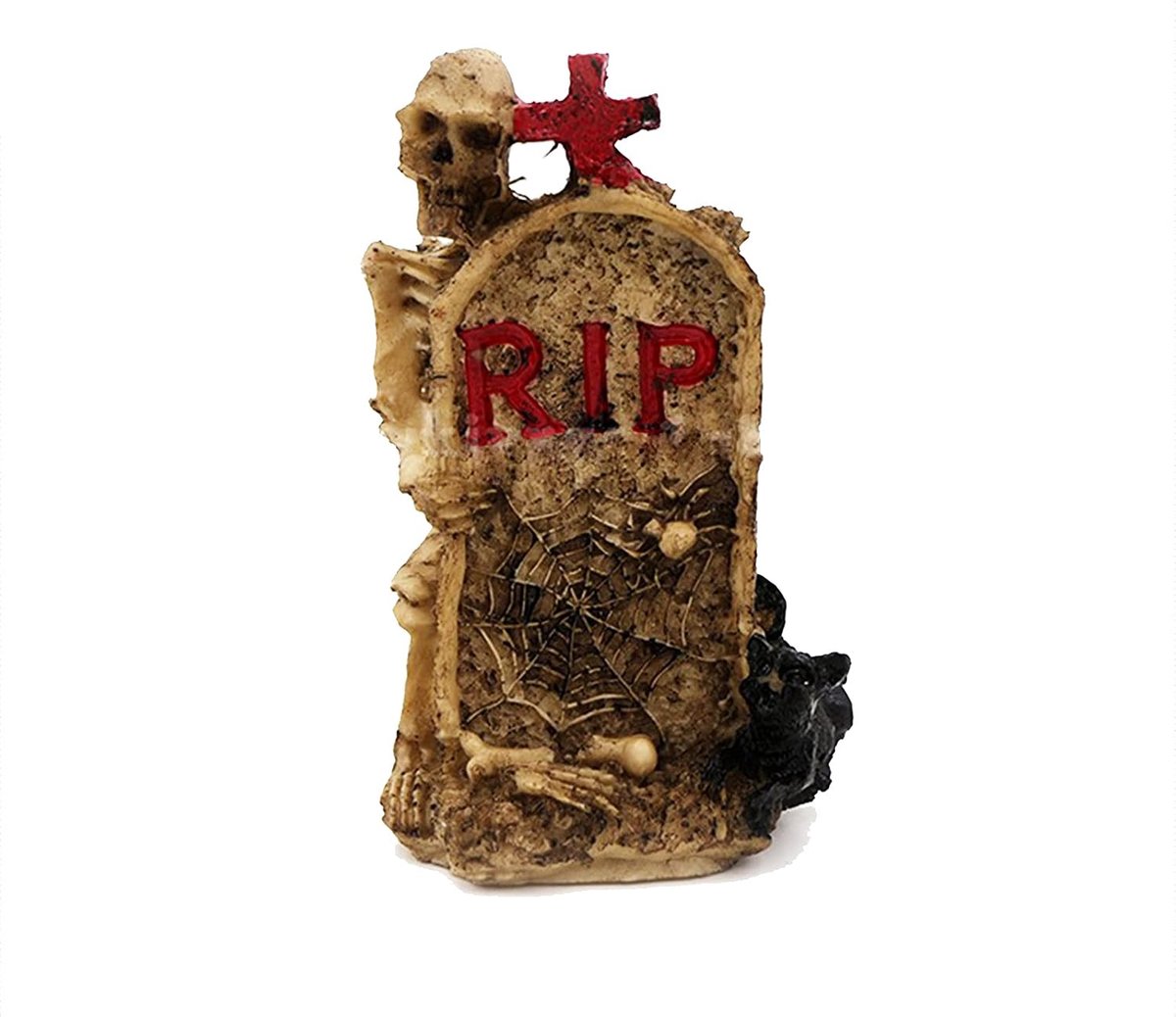 Aquarium Betta Fish Tank Grafsteen Dood Halloween Decoraties Standbeelden Beeldje Sculptuur Reptiel Schildpad Hagedis Tanks Terrarium Duivel RIP Decor Ornament Huisdier