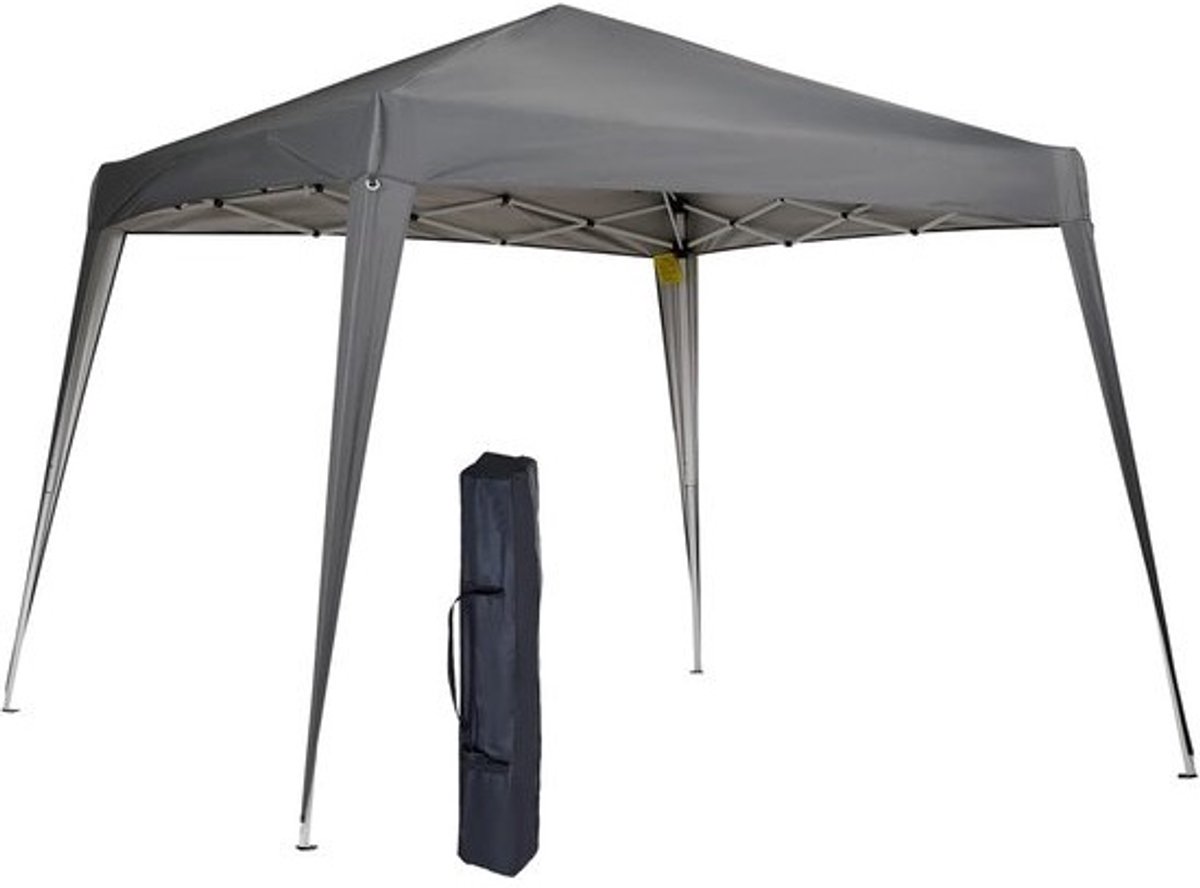 Pop-uppartytent - 3x3 m - Grijs - Opvouwbaar tuinpaviljoen - Met uv-bescherming - Inclusief draagtas