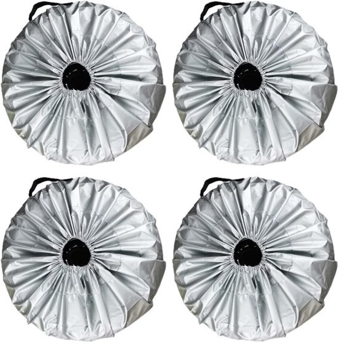 MK Stoer - Bandenzakken 4-delige set voor bescherming van banden - opbergtas voor autobanden - waterdicht en stofdicht - geschikt voor banden tot 65 cm diameter - zilveren kleur - bandenzakken van 65 x 37 cm - set van 4