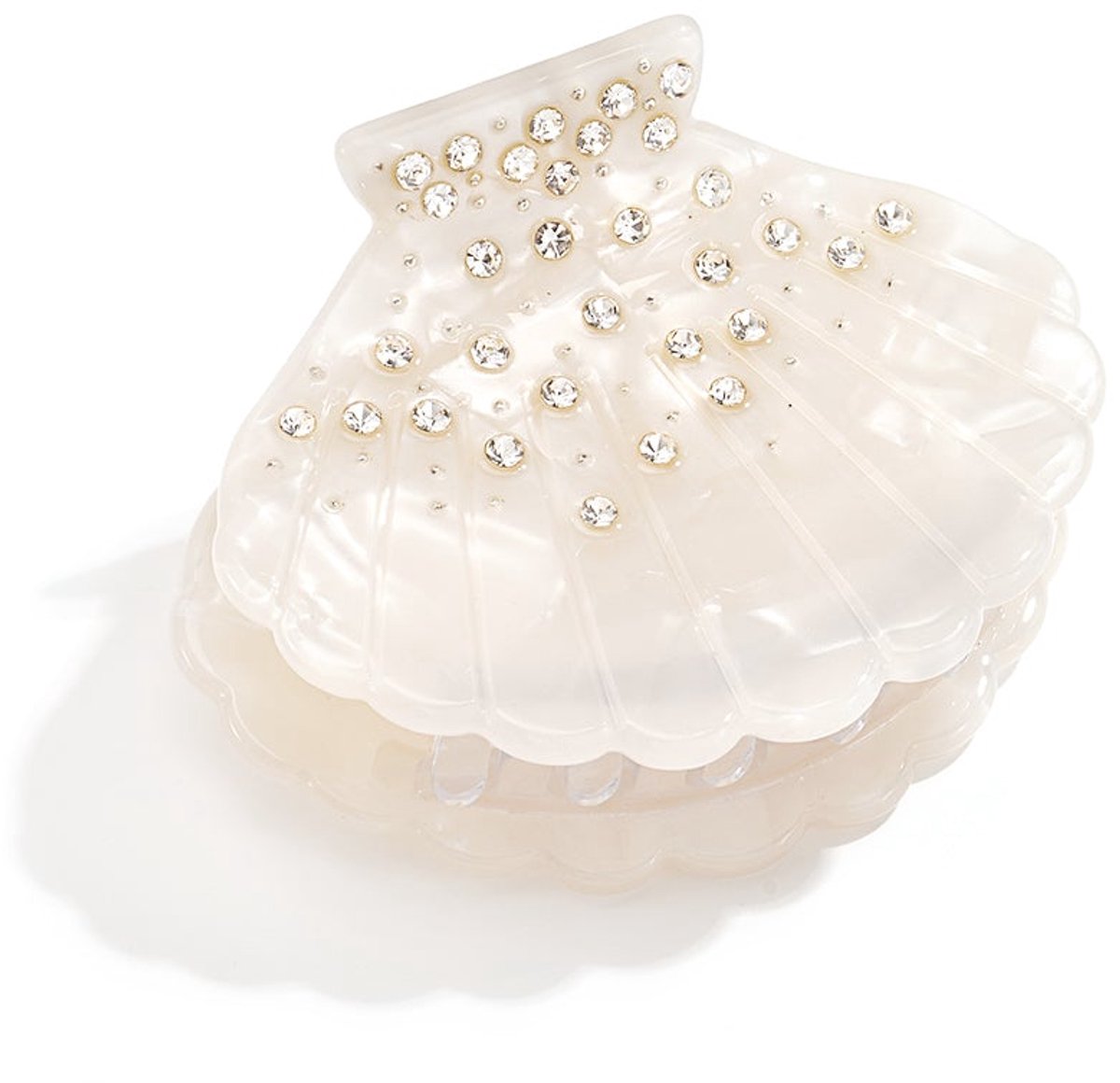Haarclips van schelp, vakantie-imitatie, acetaat, dagelijkse accessoires - Beige