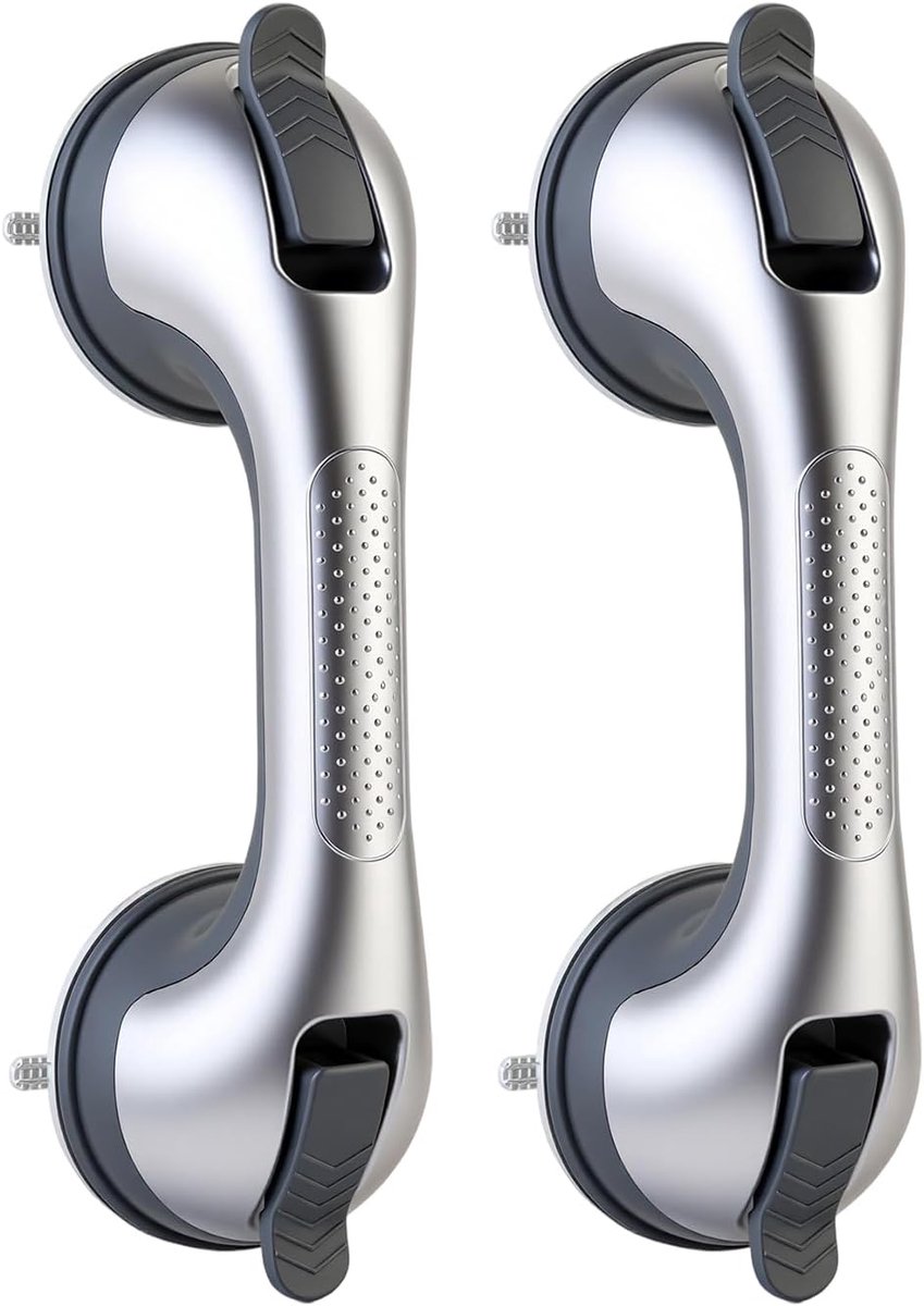 2 Pack Shower Handle Handles, Auxiliary Products for Elderly (Gray-Silver) - ShopVlot