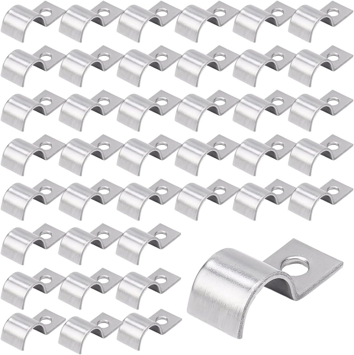 Kabelclips 40pcs - Metalen U-buis klemmen - Enkelvoudige bevestiging - Veilig bevestigen van kabels - ShopVlot