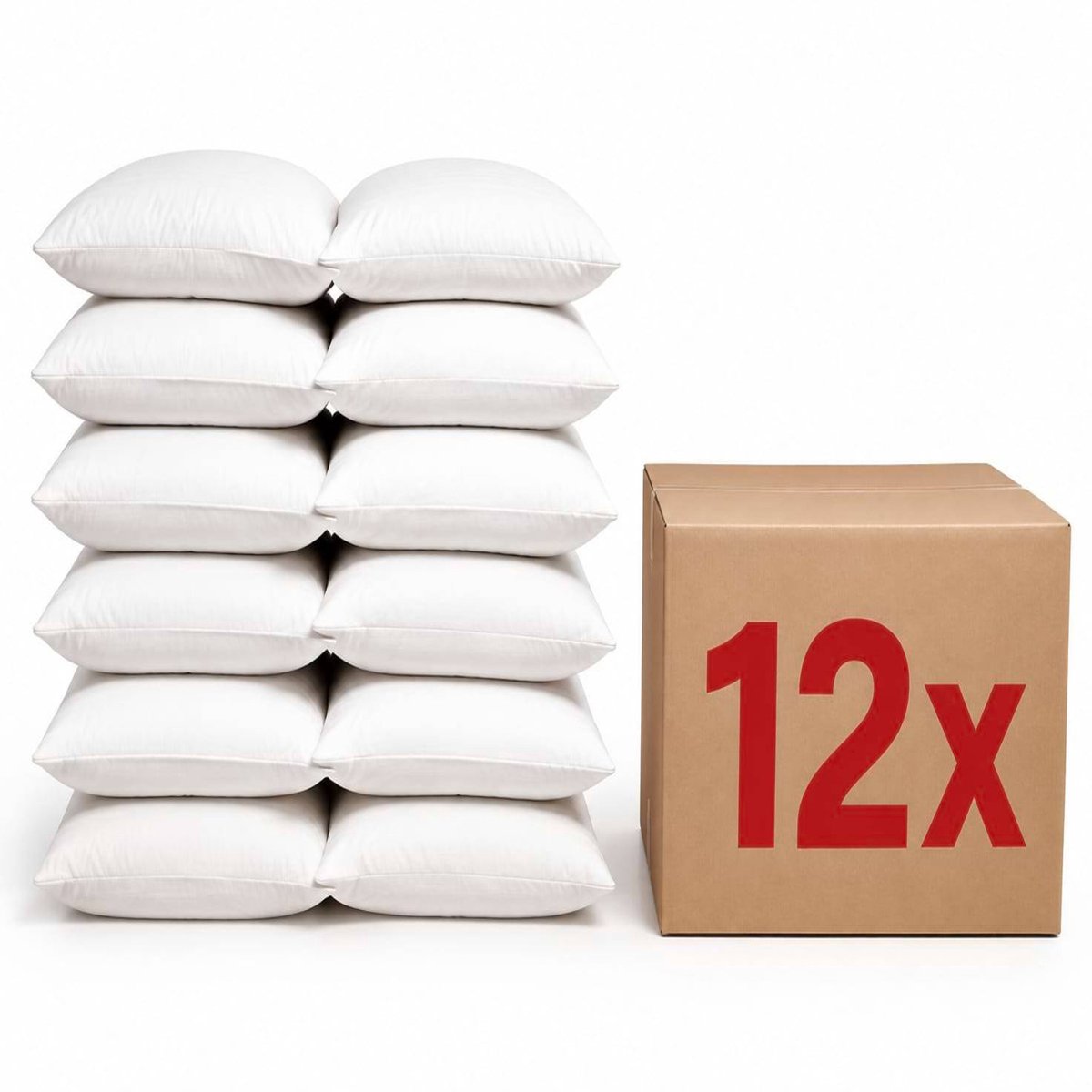 Boxdeal BasicFlakes – 12 Visco Hoofdkussens 35 × 55 cm - 35x55