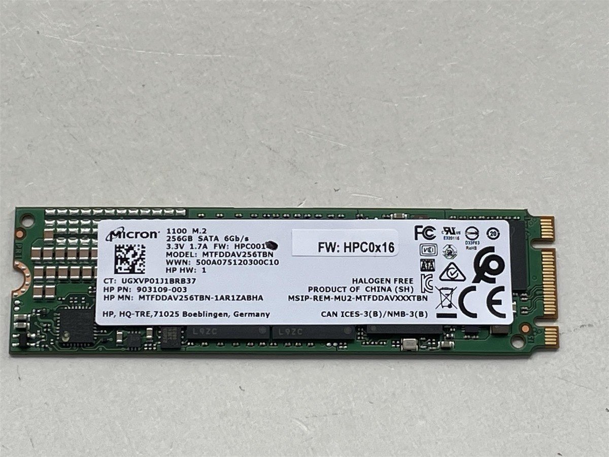 Micron 1100 Series 256GB M.2 2280 SATA III – MTFDDAV256TBN