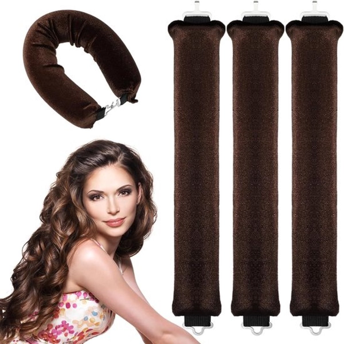 Hittevrije Haarrollers - Krulspelden Set - Nachtelijk Krullen - Zonder Hitte Stijlen - 30 cm Lengte - Roze