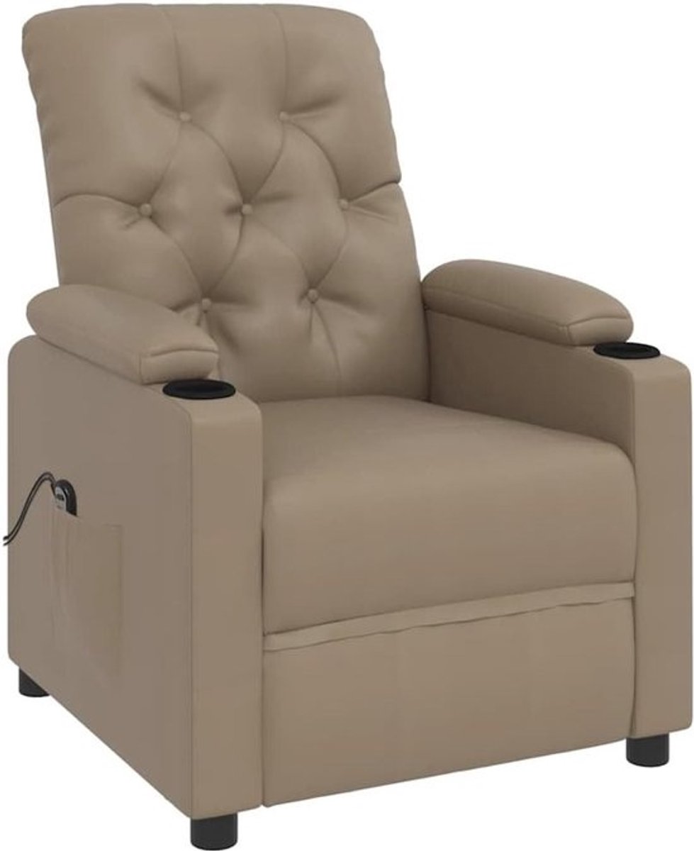 Sta-op stoel - Comfort stoel - Ondersteuning bij opstaan - Elektrische heffunctie - 78.5x93x96.5 cm - Cappuccino