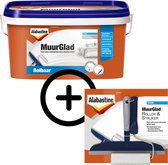 Product Bundel: Alabastine - Muurglad Rolbaar - Wit - 10 L + Muurglad Roller & Strijker