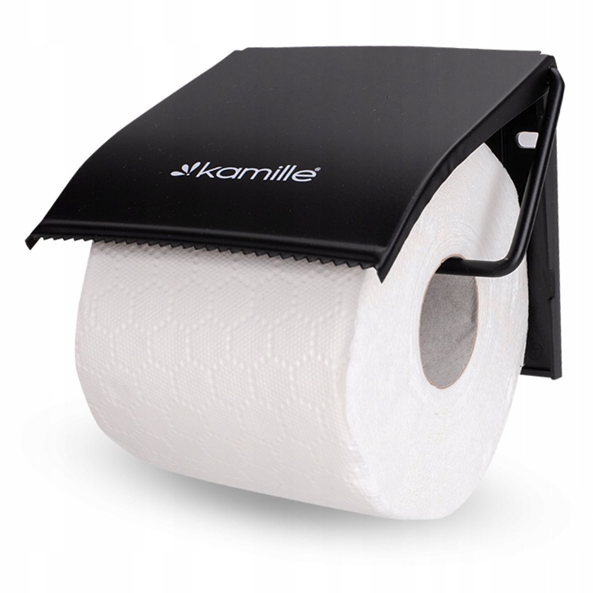 Kamille Wandtoiletrolhouder Zwart Metaal - Stijlvol & Verborgen Montage