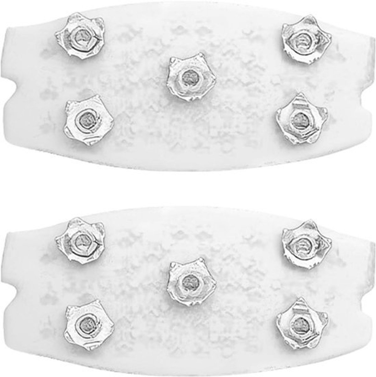 IJsschoenplaatjes - Sneeuwkettingen schoenen - Veilig Wandelen - Vijfpunts Stalen Klauw - 10 x 5 cm - Wit