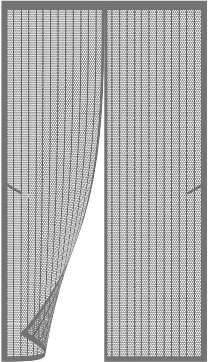 Insectenhor Raam - Horren Vliegenraam - Buiten houden insecten - Automatisch sluitend - 75 x 170cm - Grijs