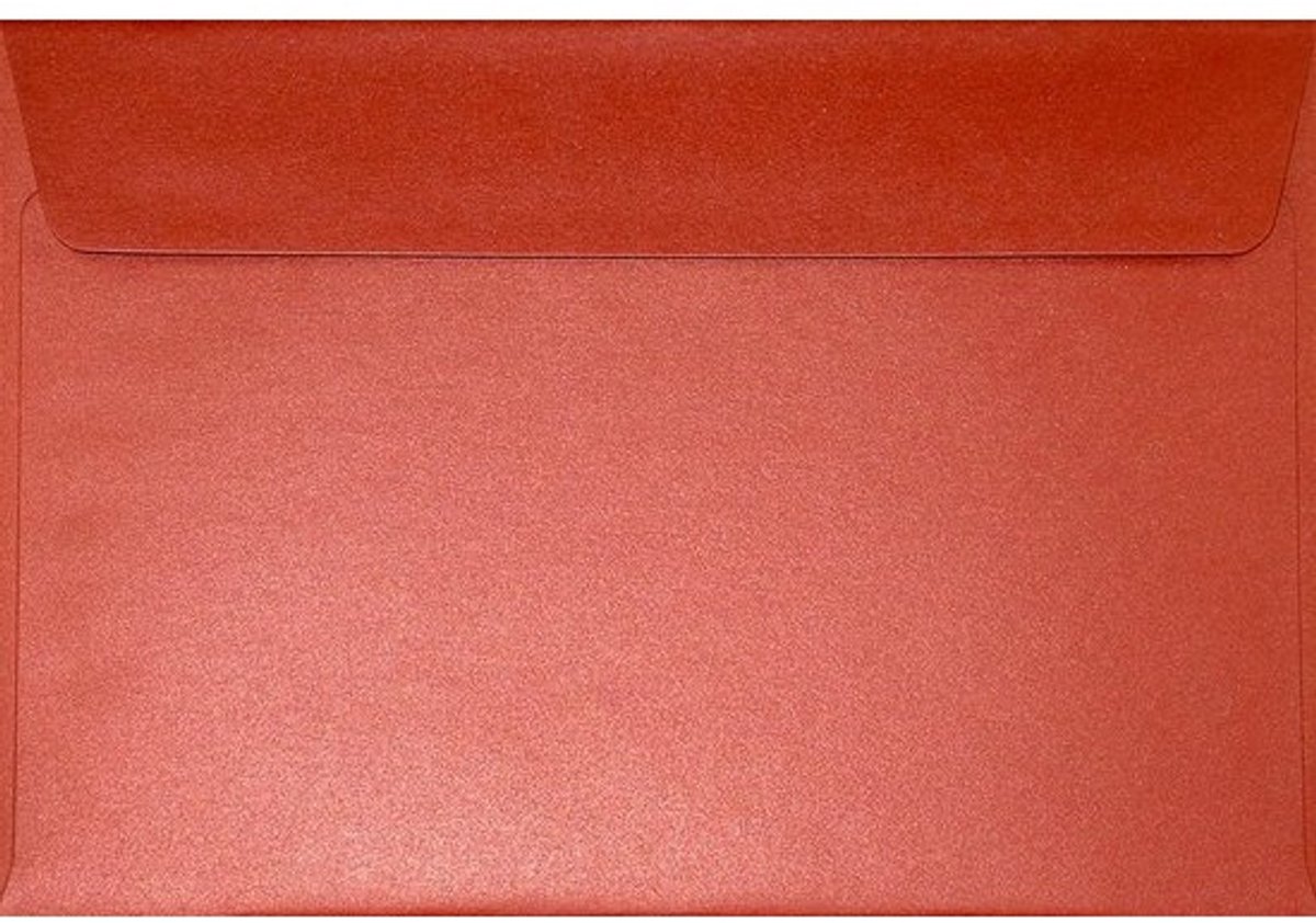 C5 Enveloppen - Briefpapier Enveloppen - Kaarten Versturen - Parelmoer Effect - 25 Stuks C5 - Rood