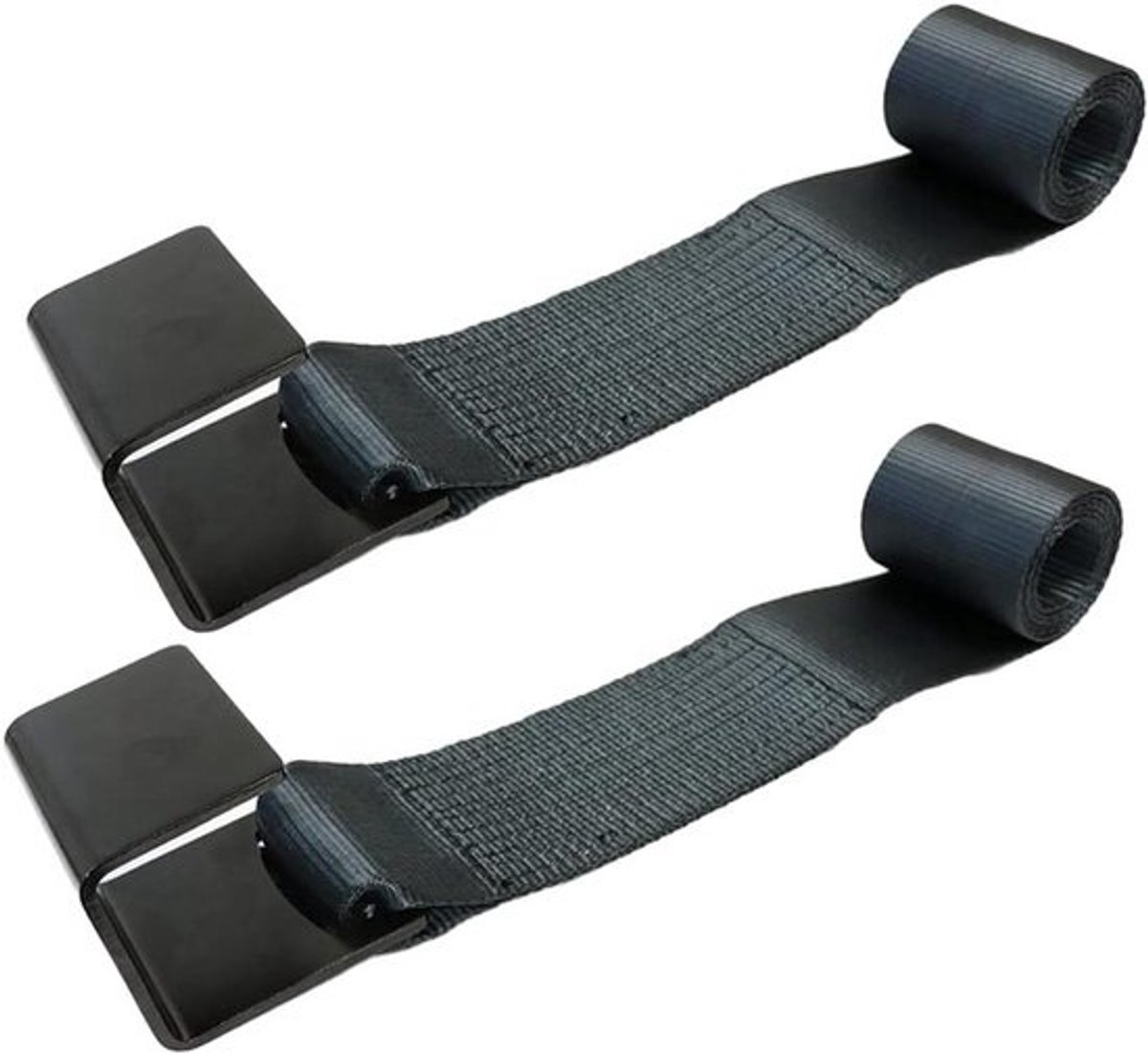 Lierbanden - Spanbanden Rolband - Containers Vastzetten - Extra Grote Platte Haak - 4" x 5ft - Zwart
