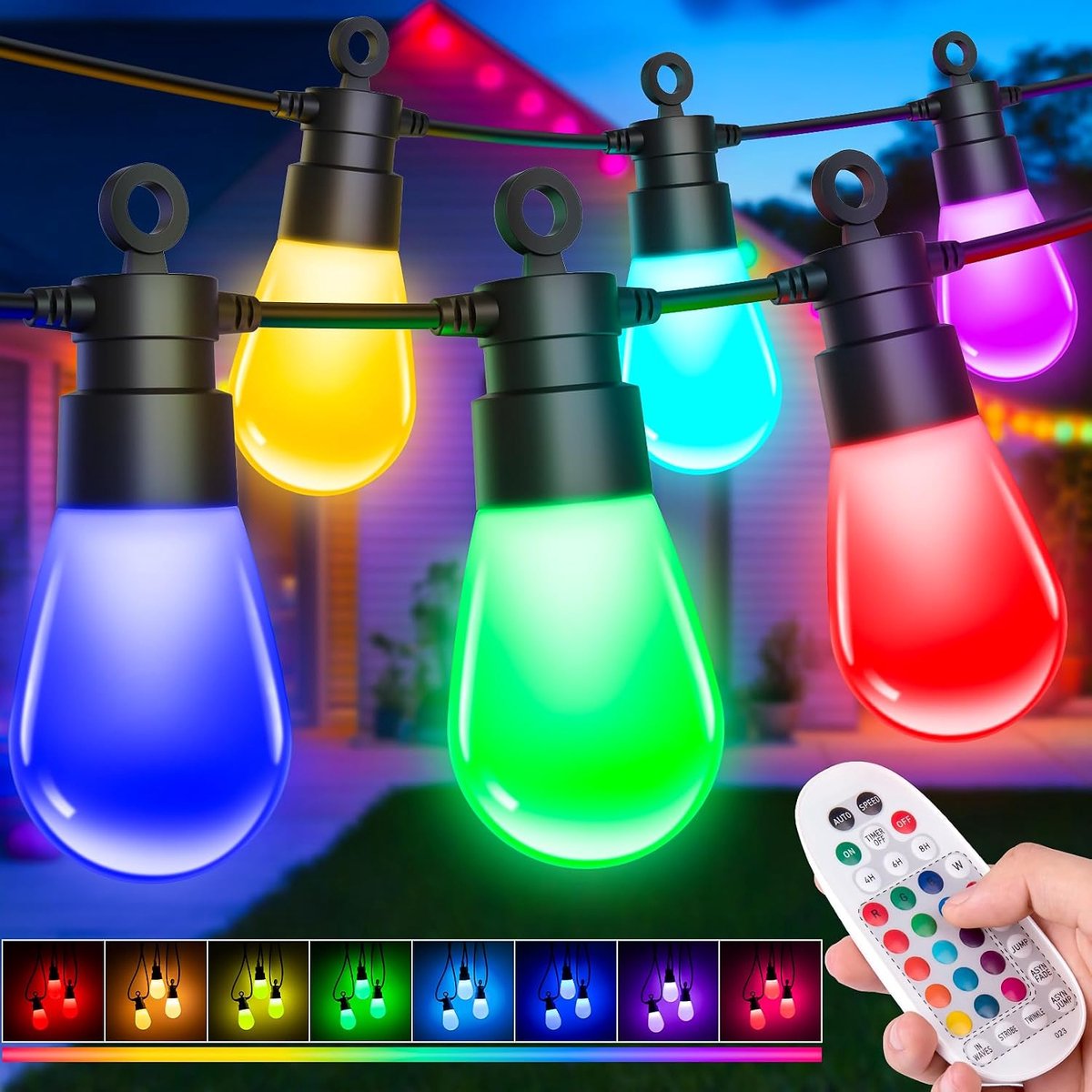 Lichtsnoer 21,1m - Met Stekker - IP65 Waterdicht - Afstandsbediening - RGB meerkleurig - Kerst