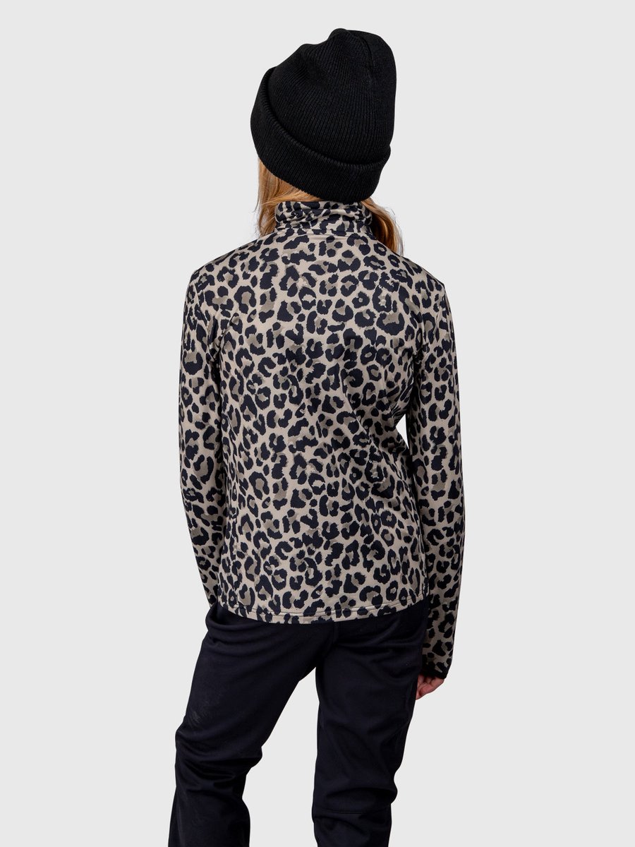 Brunotti Rodiany-Print Snow Fleece Meisjes – Fleece Vest Wintersport Kleding Slim Fit Basis laag 164 Zwart