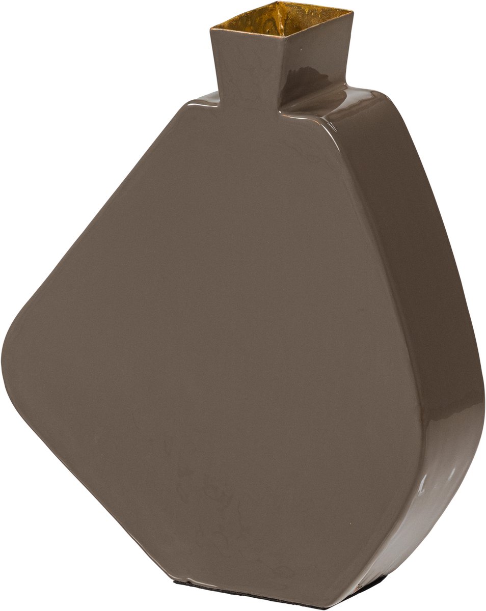 WOOOD Kimi Vaas 31x26 cm - Metaal - Mokkabruin - 30x26x7