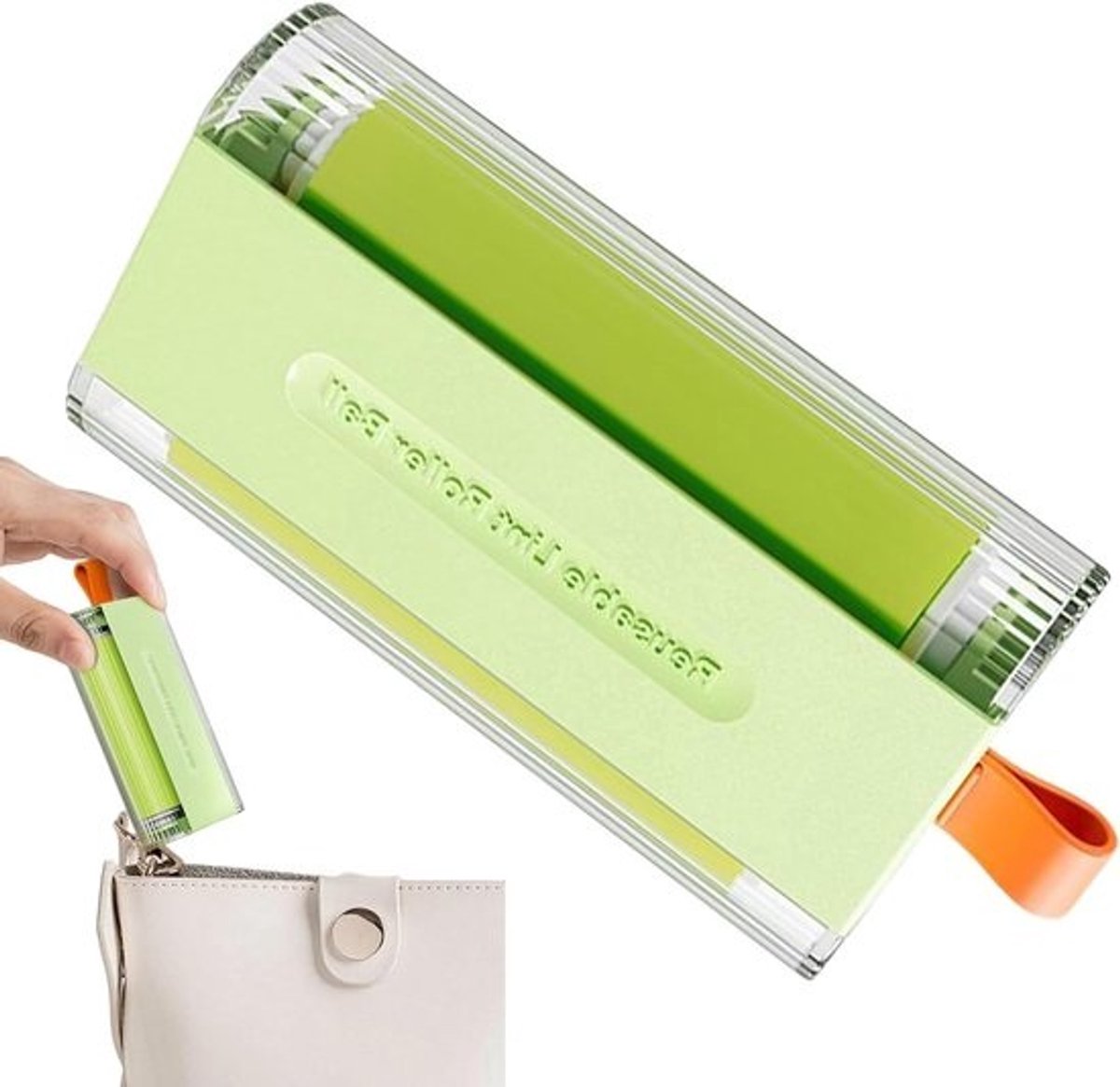 Pluisroller - Plakroller Lintroller - Huis Reinigen - Wasbaar Herbruikbaar - 5.6x2.6x11.95 cm - Groen