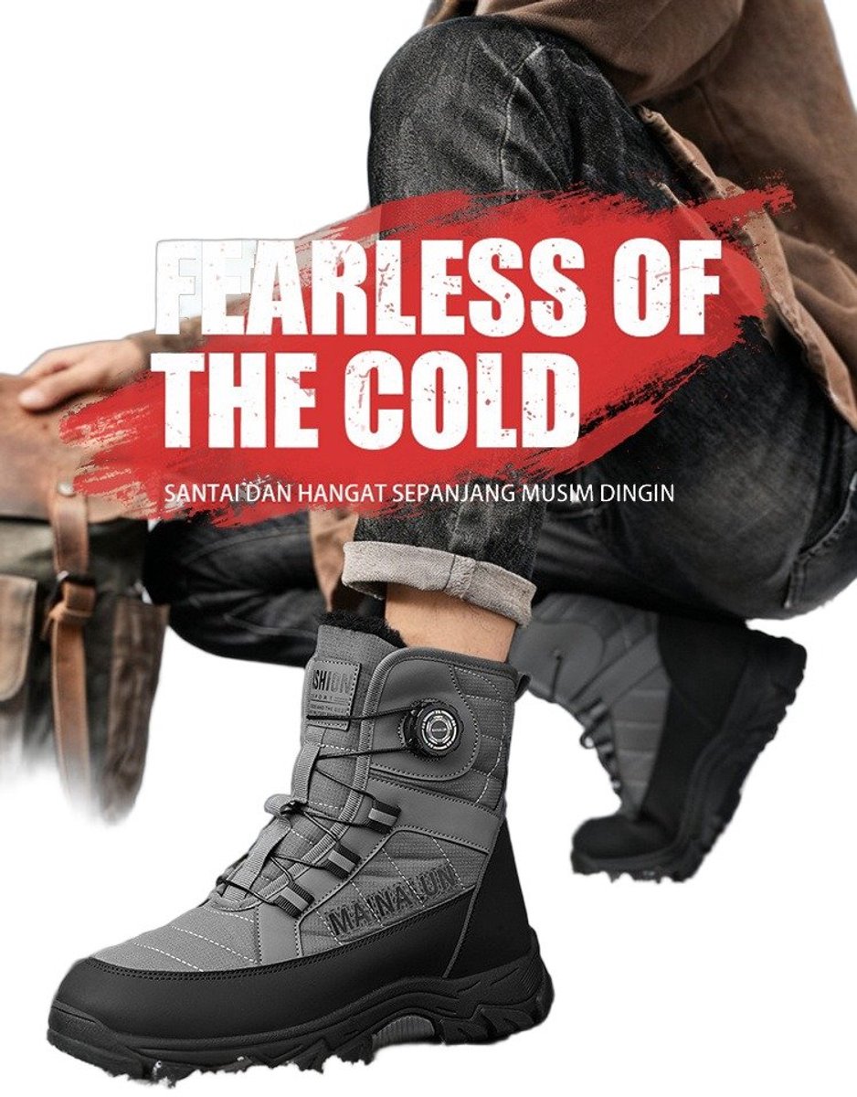 Currero Snowboots Heren Sneeuwlaarzen Heren Winterlaarzen Gevoerde Winterschoenen Waterdicht Antislip Zool Warm Gevoerd Wandellaarzen Winter Wit