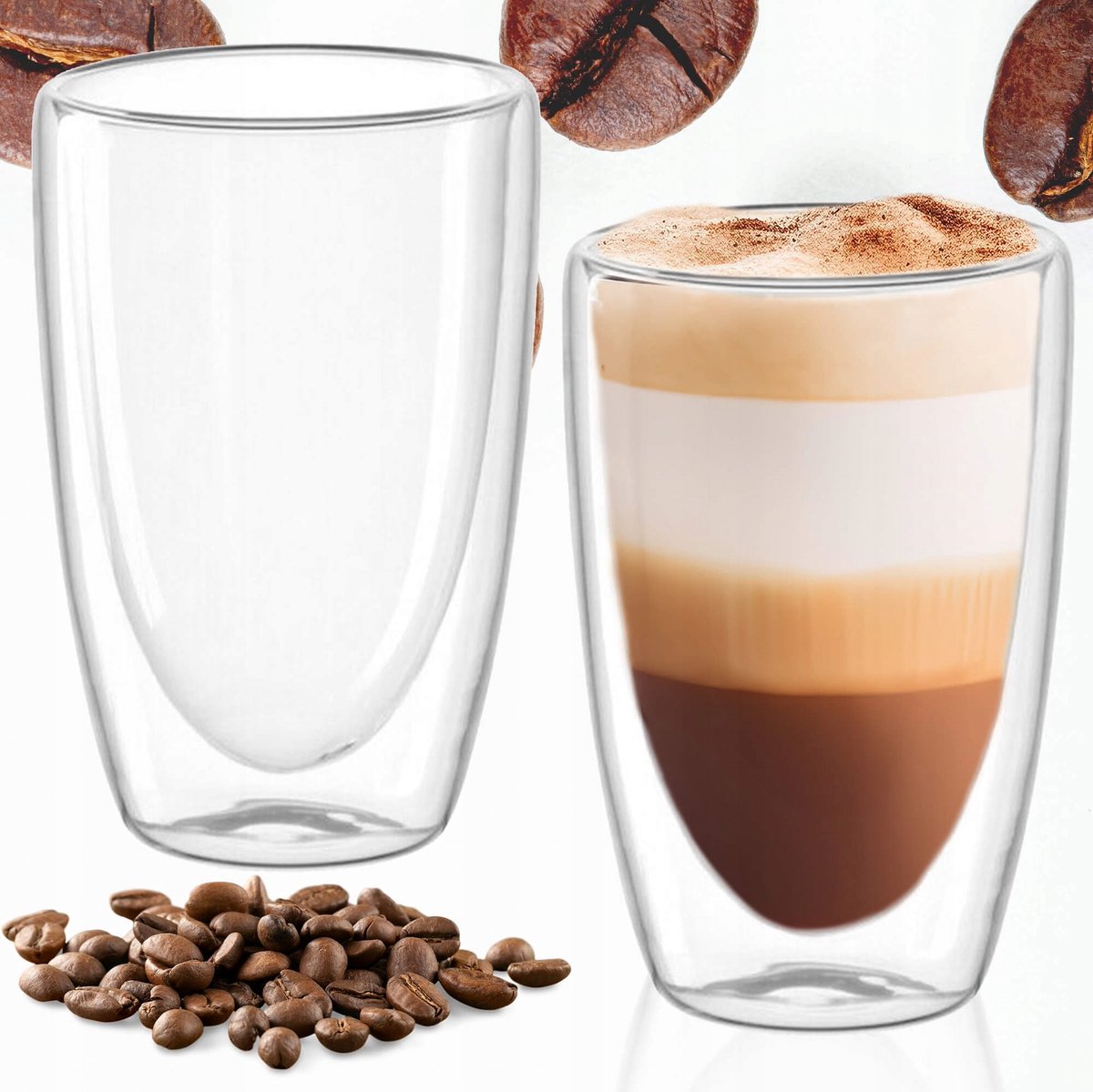 2x Thermische Glazen 450ml met Dubbele Wand - Perfect voor Koffie & Thee