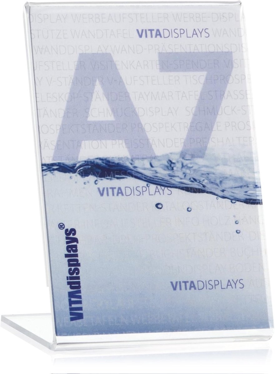 Reclame- en prijsstandaard van acrylglas voor DIN A7, transparant, 7,4 x 10,5 cm