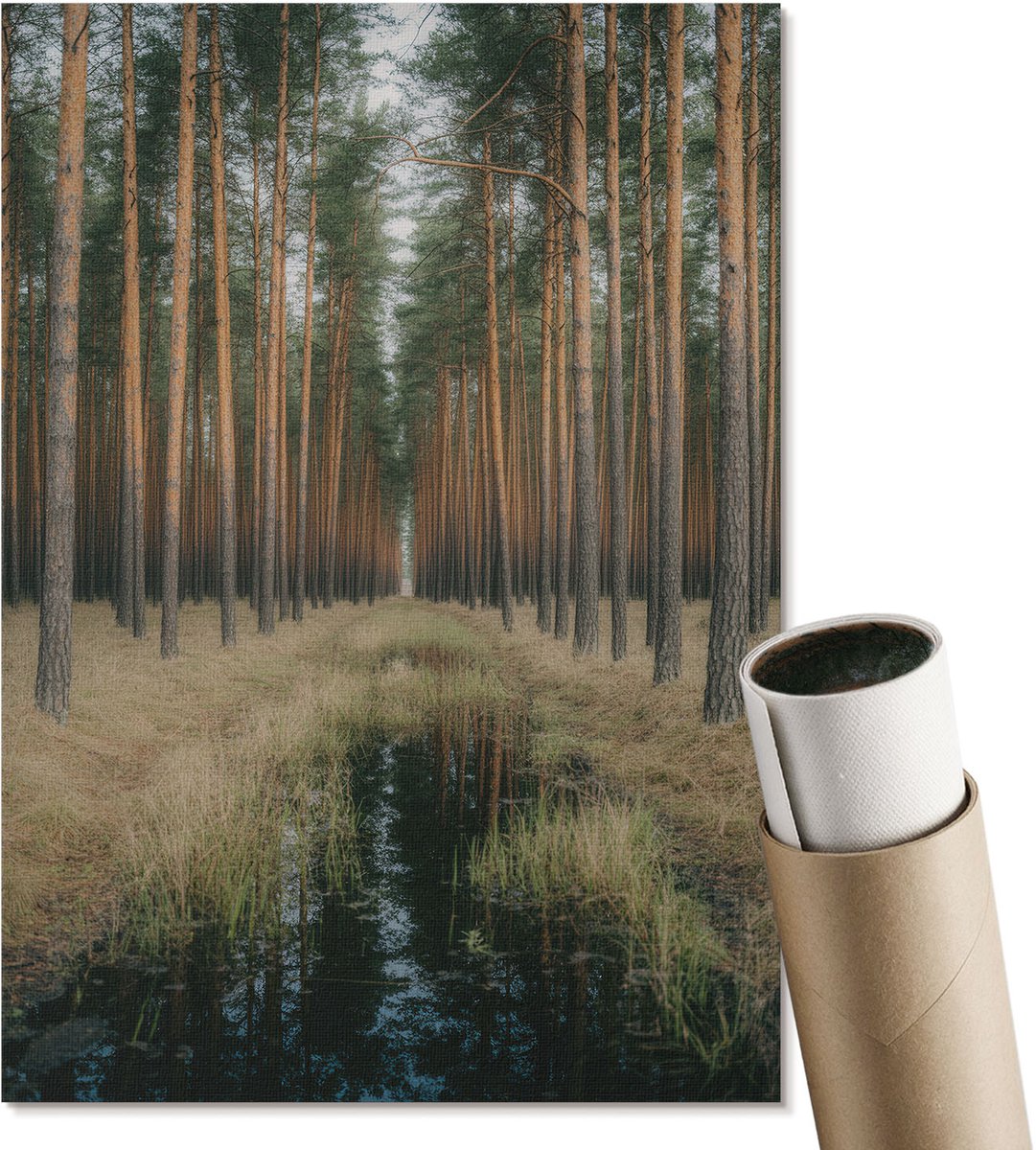 Coloray Polycanvas Wandposter - Bossymmetrie, Fotografie - A4 - Bruin Design - Rechthoek - Muurkunst - Woonkamer, Slaapkamer, Kantoor - Klassiek