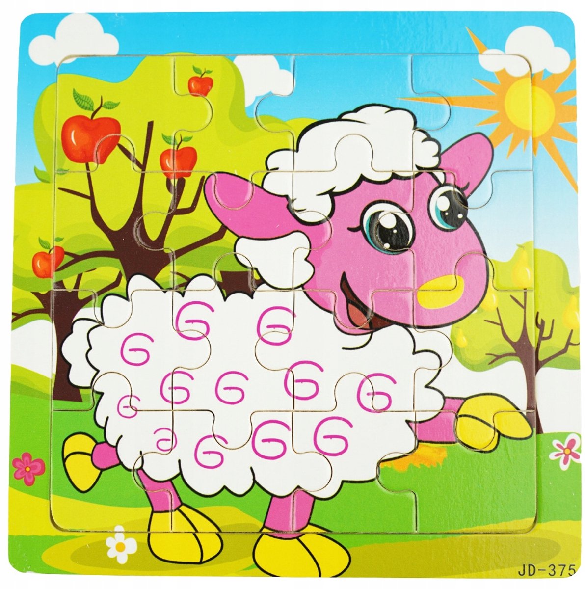 Houten Kleurrijke Puzzel Schaap - Educatief Speelgoed voor Kinderen