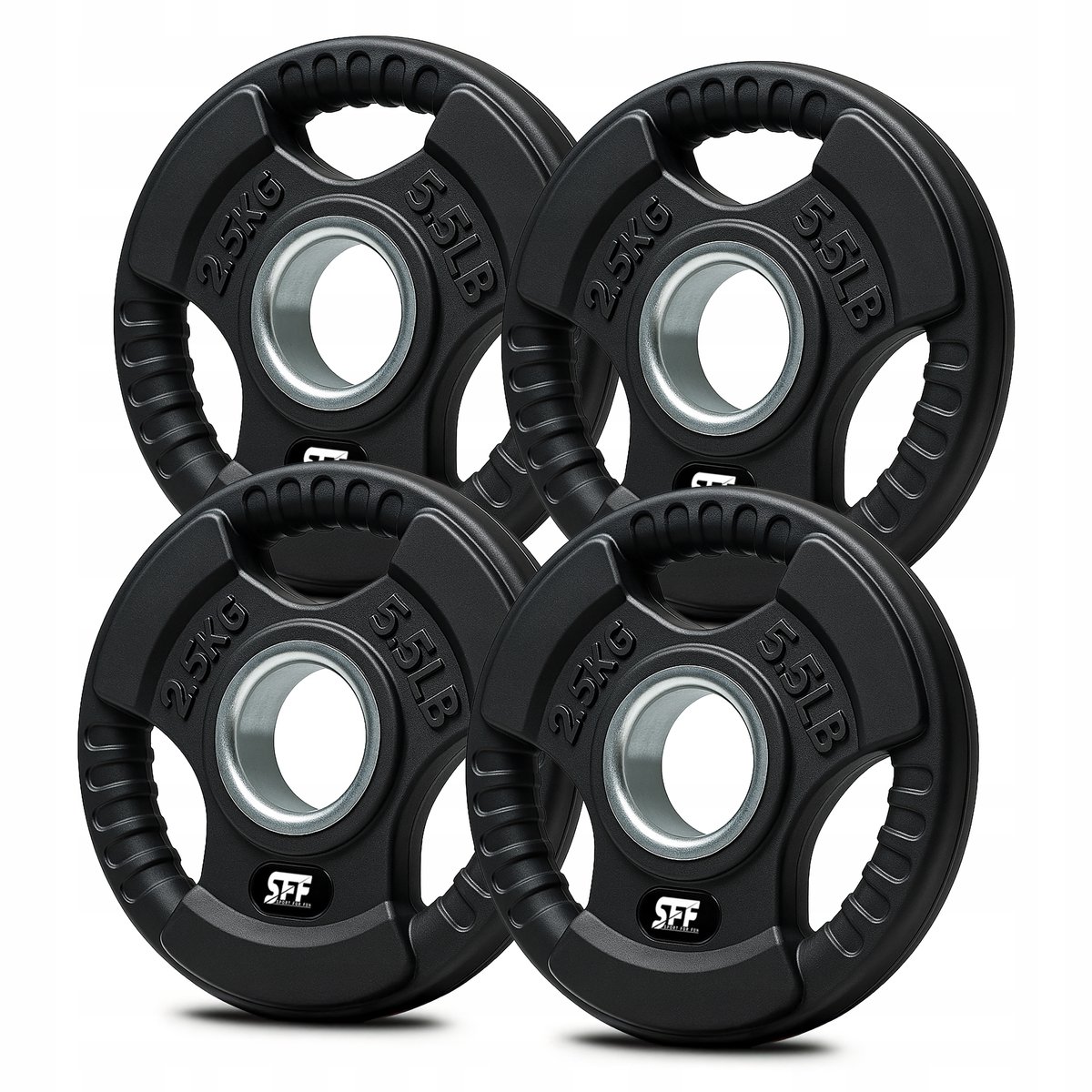 Olympische borgringen 4x2,5kg rubber 51mm set